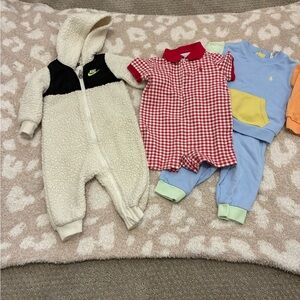 Polo by Ralph Lauren Blue and Yellow Kids Footie Set